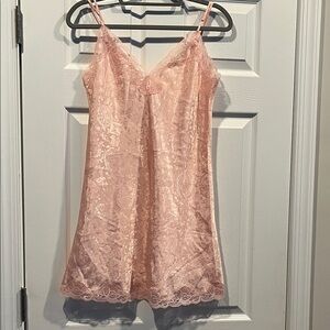 Vintage Gold Label Victoria's Secret Pink Lace Slip On Night Gown
